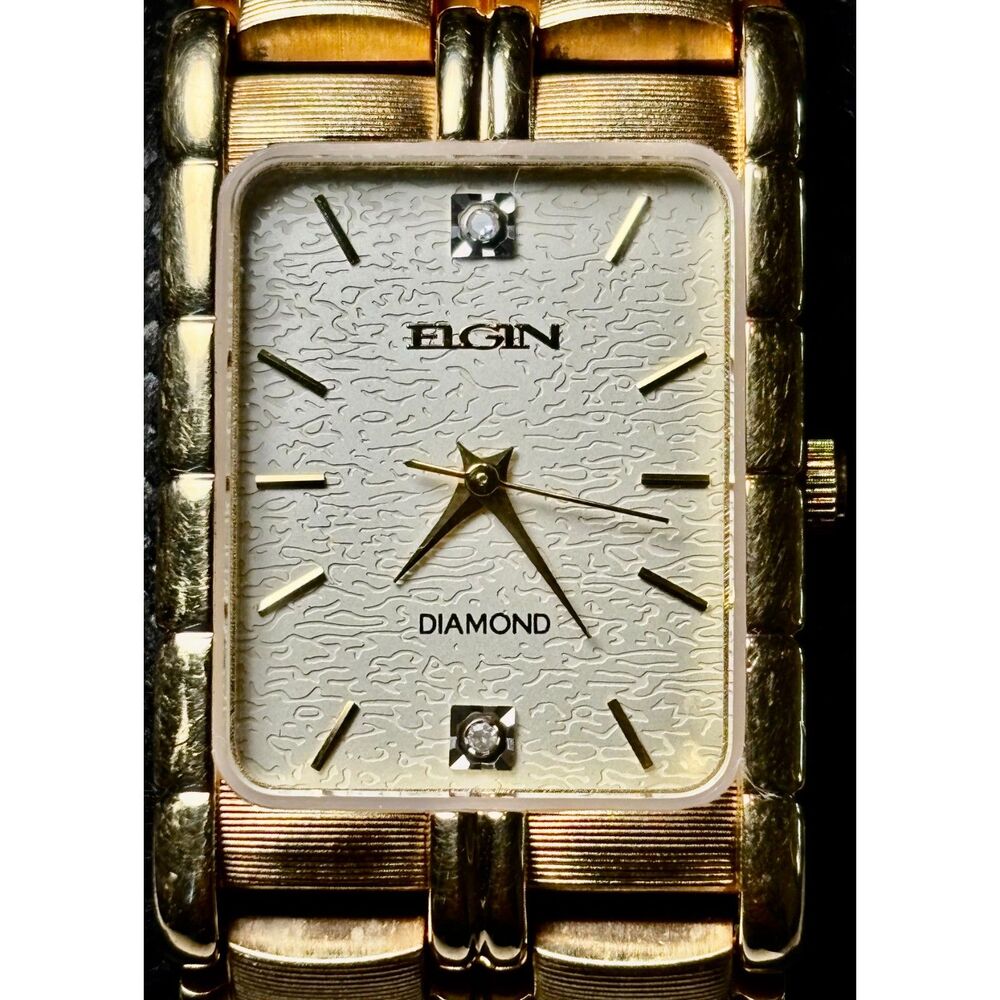 Vintage Elgin Diamond Quartz Tank Watch - New Battery - FM846B